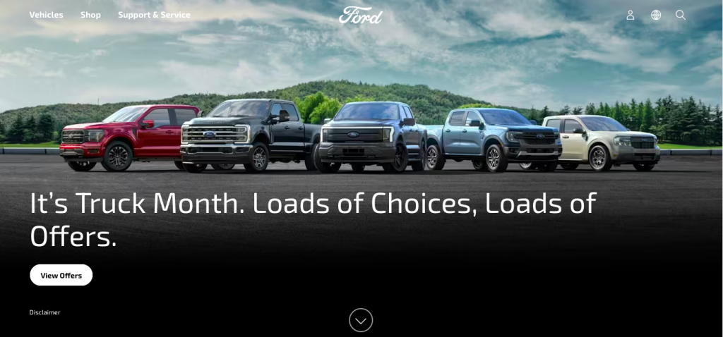 car and automotive dealership landing page example