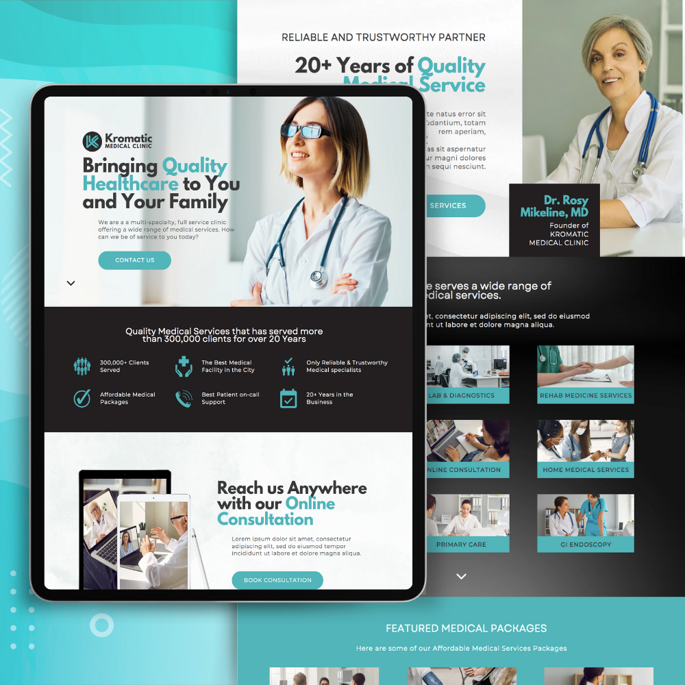 Medical Clinic Canva Website Landing Page Template