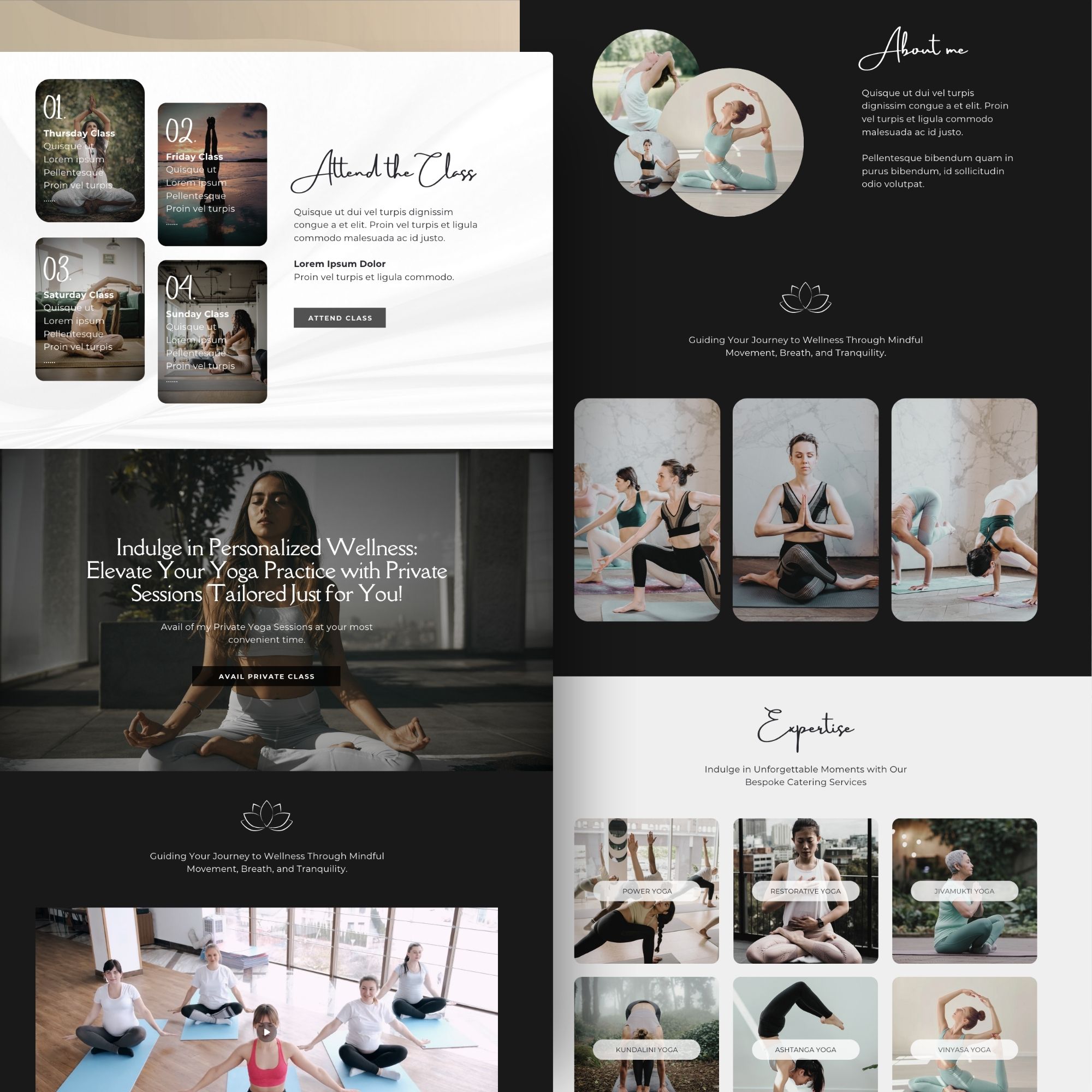 landing page website template for canva, sales page, one page website, landing page design template for yoga instructors, yoga studios, meditation teachers, pilates instructors, fitness professionals, wellness enthusiasts