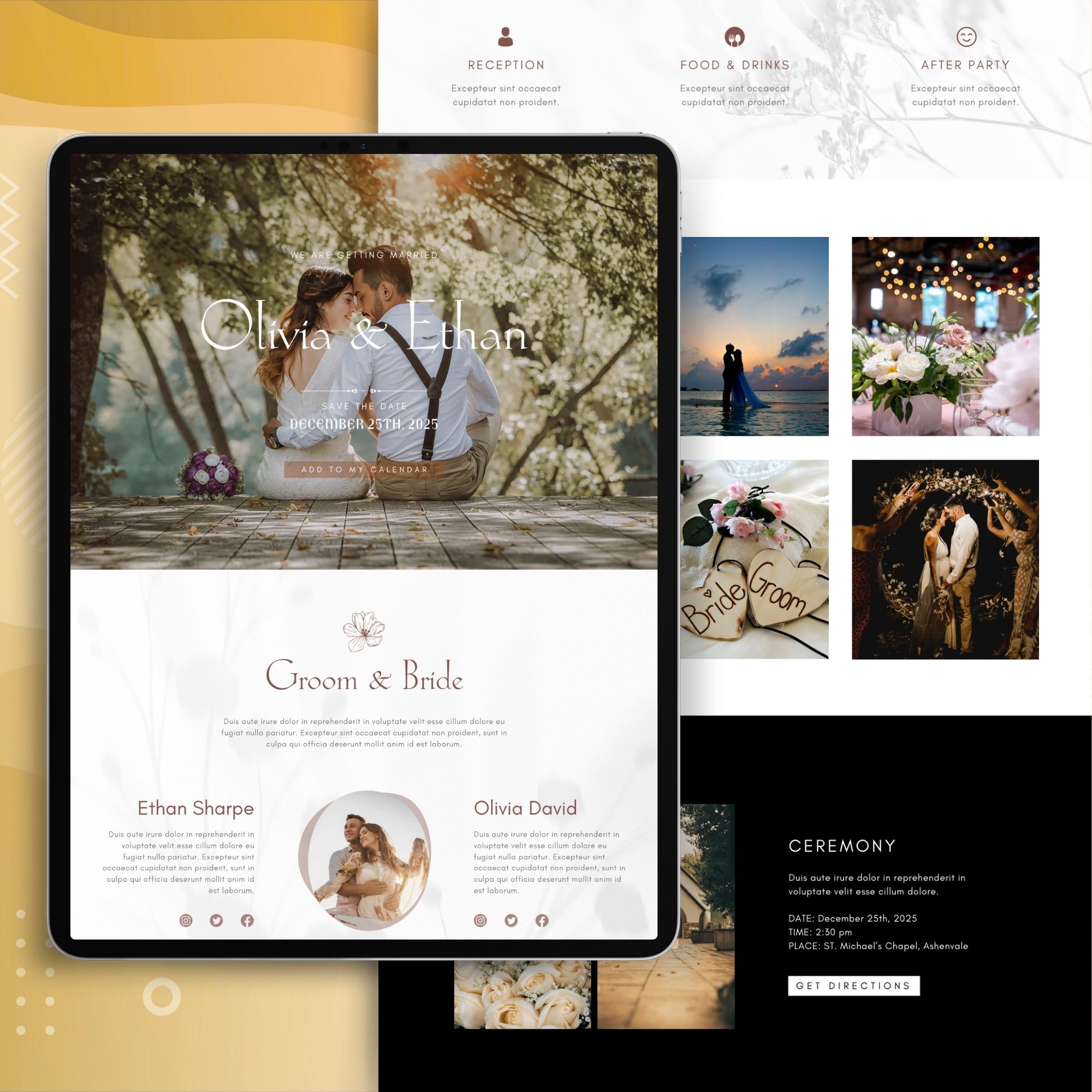 Wedding Invitation Canva Website Landing Page Template - Kromatic ...